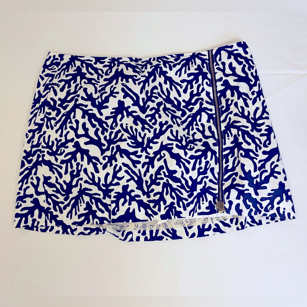 Lilly Pulitzer Auden Skirt Treasure Navy Coral 12